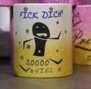 Weiße Tasse mit Spruch 